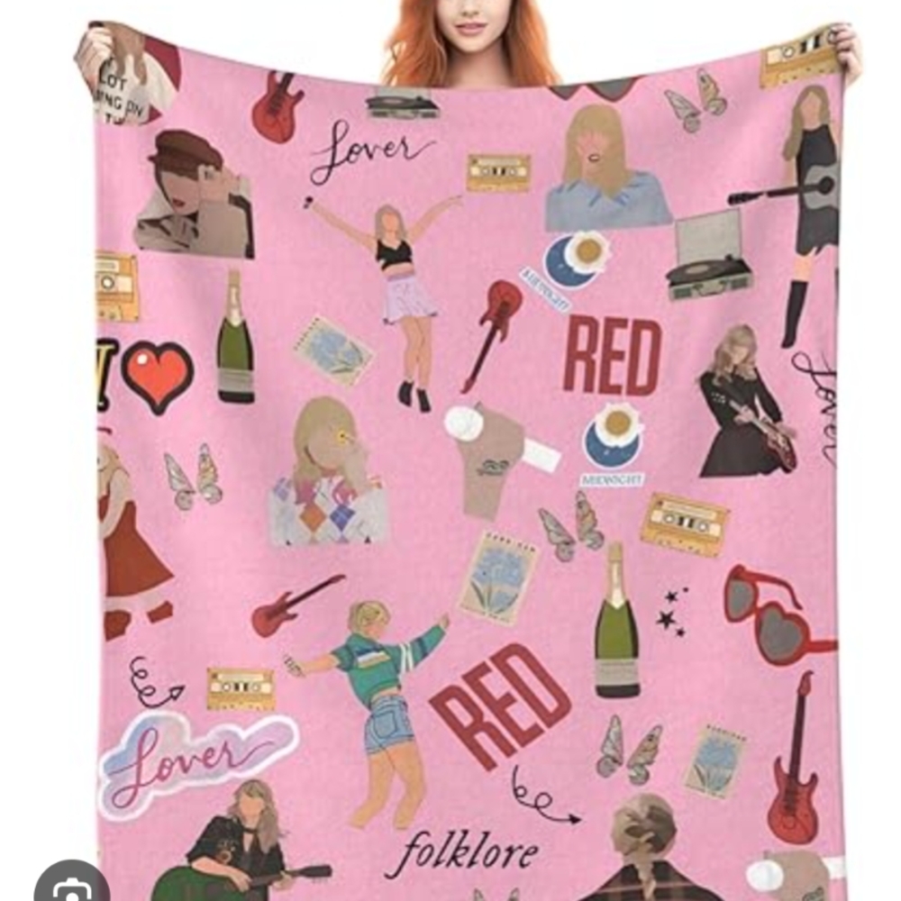 Pink Taylor Swift Themed Throw Blanket - 50x60 - New With Tags